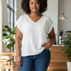 Simply Vera Vera Wang White Knight High-Low Top L